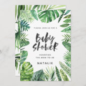 Invitation de baby shower de feuille de palme trop (Devant / Derrière)