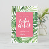 Invitation de baby shower de feuille de palme trop (Debout devant)