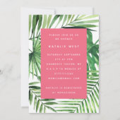 Invitation de baby shower de feuille de palme trop (Dos)