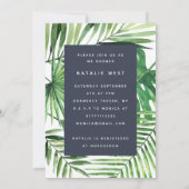Invitation de baby shower de feuille de palme trop (Dos)