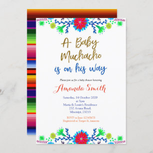 Invitation de Baby shower de Fiesta Muchacho MEXIC