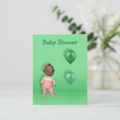 Invitation de Baby shower de fille afro-américaine (Debout devant)