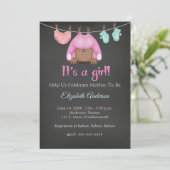 Invitation de Baby shower de fille afro-américaine (Debout devant)