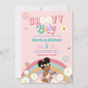 Invitation de Baby shower de fille Afro Super