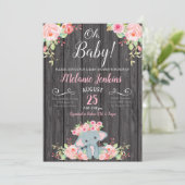 Invitation de baby shower de fille, baby shower (Debout devant)
