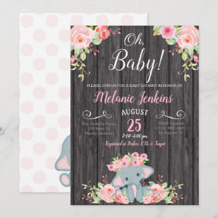 Invitation de baby shower de fille, baby shower