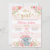 Invitation de baby shower de fille, baby shower (Devant)