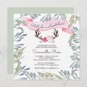 Invitation de baby shower de fille d'ANTLER de