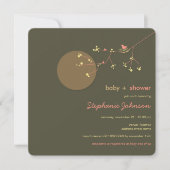 Invitation de baby shower de fille d'arbre (Devant)