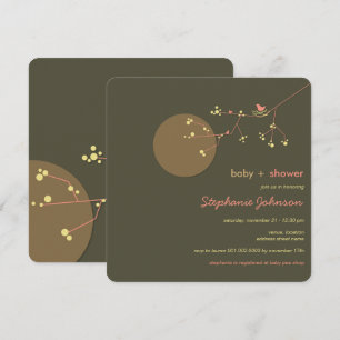 Invitation de baby shower de fille d'arbre