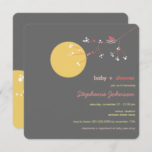 Invitation de baby shower de fille d'arbre