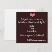 Invitation de Baby shower de fille de bébé hip (Devant / Derrière)