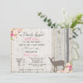 Invitation de baby shower de fille de cerfs (Debout devant)