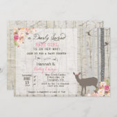 Invitation de baby shower de fille de cerfs (Devant / Derrière)