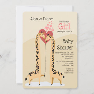 Invitation de baby shower de fille de couples de