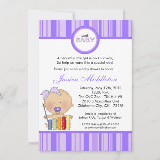 Invitation de Baby shower de fille de la petite fi
