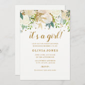 Invitation de Baby shower de fille de Parties scin (Devant / Derrière)