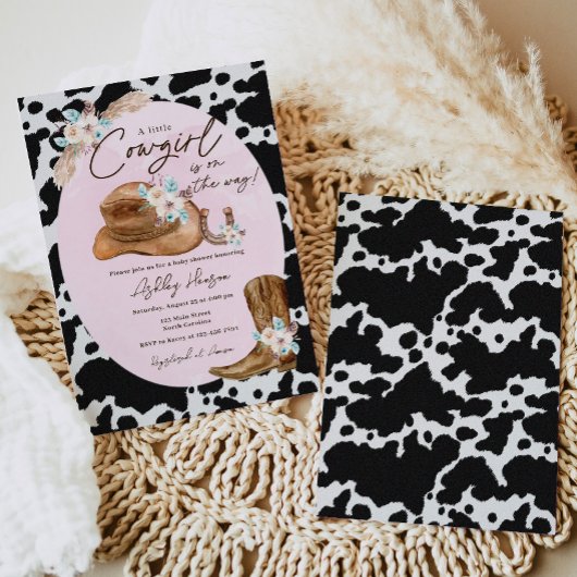 Invitation de Baby shower de fille de pays