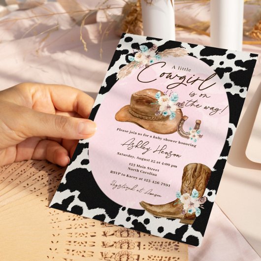 Invitation de Baby shower de fille de pays