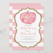 Invitation de baby shower de fille de rose et de (Devant / Derrière)