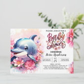 Invitation de Baby shower de fille de terrain de j (Debout devant)