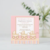 Invitation de baby shower de fille de triplet de (Debout devant)