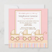 Invitation de baby shower de fille de triplet de (Devant)