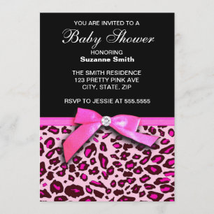 Invitation de baby shower de fille d'empreinte de