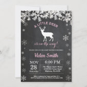 Invitation de Baby shower de fille d'hiver de cerf (Devant)