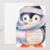 Invitation de Baby shower de fille d'hiver de Peng (Devant / Derrière)