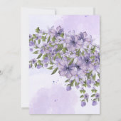 Invitation de Baby shower de fille florale violett (Dos)