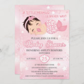 Invitation de Baby shower de fille haïe foncée (Devant / Derrière)
