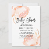 Invitation de Baby shower de fille rose pâle (Devant)