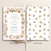 Invitation de Baby shower de fille rose rose or