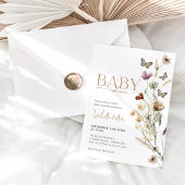 Invitation de Baby shower de fille rose rose or