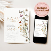 Invitation de Baby shower de fille rose rose or