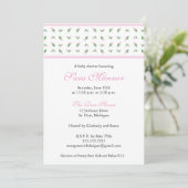 Invitation de baby shower de fille - Rosebud (Debout devant)