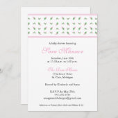 Invitation de baby shower de fille - Rosebud (Devant / Derrière)