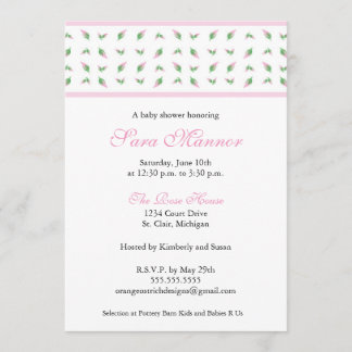 Invitation de baby shower de fille - Rosebud