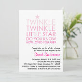 Invitation de Baby shower de fille Twinkle (Debout devant)