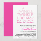 Invitation de Baby shower de fille Twinkle (Devant / Derrière)