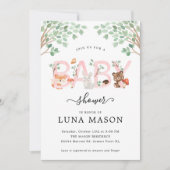 Invitation de Baby shower de fille Woodland (Devant)