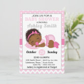 Invitation de Baby shower de filles afro-américain (Debout devant)
