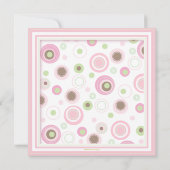 Invitation de Baby shower de filles aux joyeux poi (Dos)