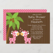 Invitation de baby shower de filles de jumeau de (Devant / Derrière)