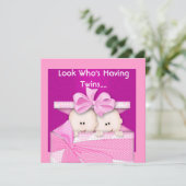 INVITATION DE BABY SHOWER DE FILLES DE JUMEAUX (Debout devant)