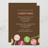 Invitation de Baby shower de filles de Rattles (Devant / Derrière)