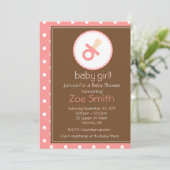 Invitation de Baby shower de filles douces (Debout devant)