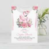 Invitation de baby shower de Flamant rose (Debout devant)