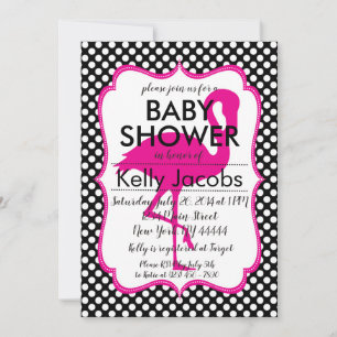 Invitation de Baby shower de Flamant rose rose Pol